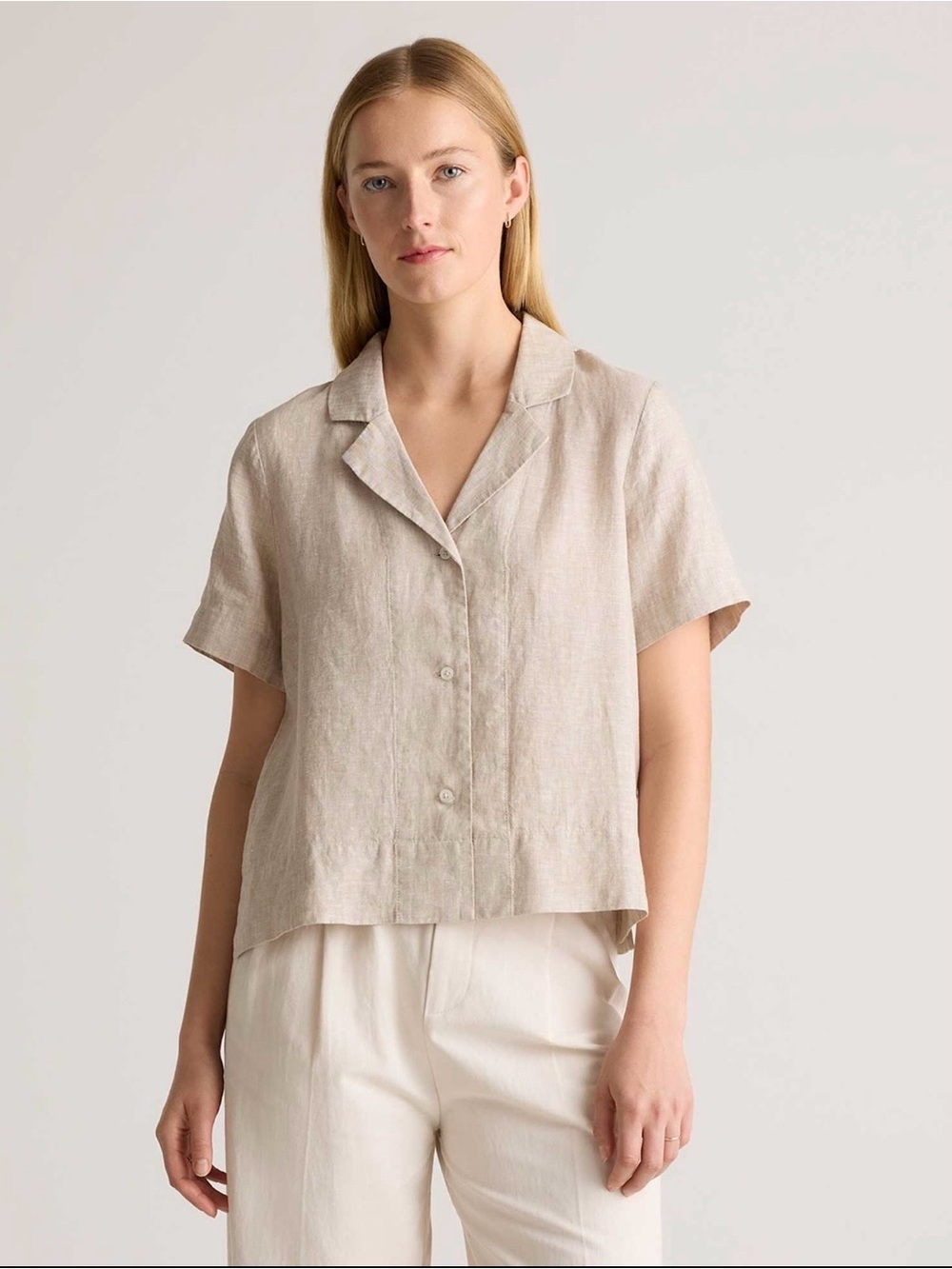 QUINCE 100% European linen, short sleeve shirt